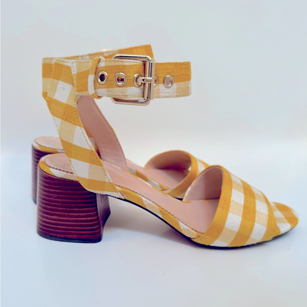 Adorable yellow gingham J Crew sandals